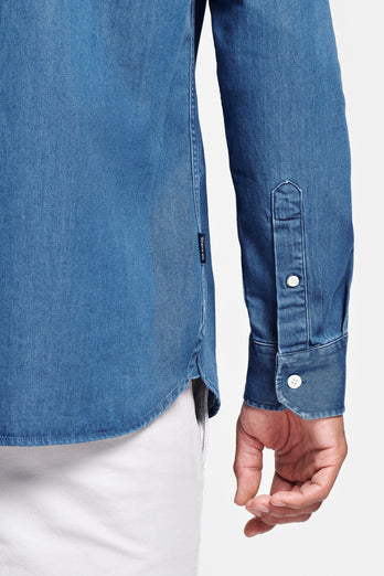 Carlos * The Denim Shirt mid blue men's denim shirt | MR MARVIS