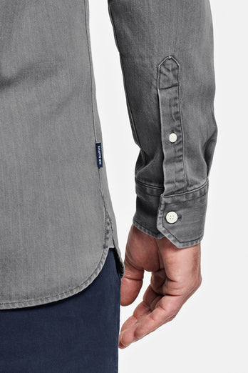Miles * The Denim Shirt mid grey men's denim shirt | MR MARVIS