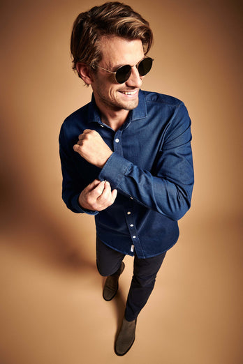Davis * The Denim Shirt dark blue men's denim shirt | MR MARVIS