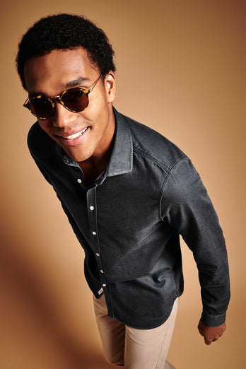 James * The Denim Shirt dark grey men's denim shirt | MR MARVIS