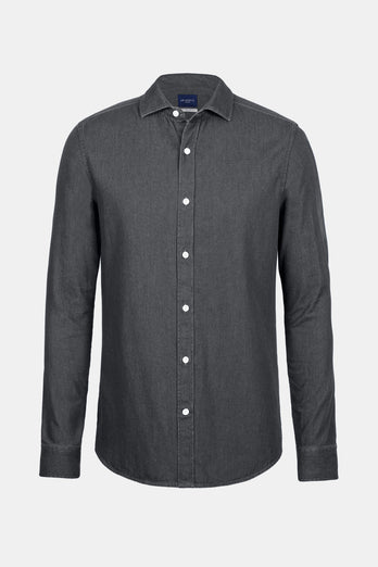James * The Denim Shirt dark grey men's denim shirt | MR MARVIS