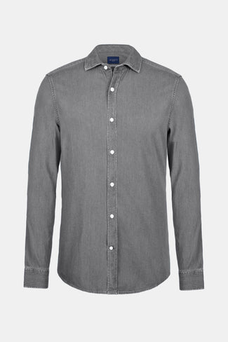 Miles * The Denim Shirt mid grey men's denim shirt | MR MARVIS