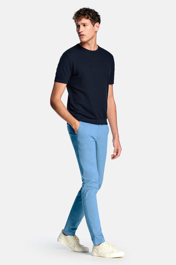 Boulevards * The Longs mid blue stretch cotton men's trousers | MR MARVIS