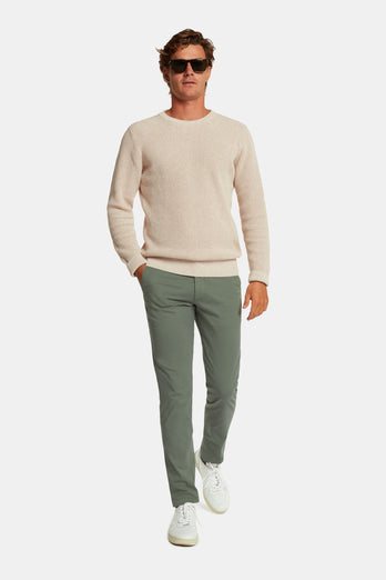 green stretch cotton men's trousers | MR MARVIS