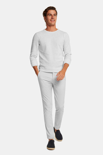light grey stretch cotton men's trousers | MR MARVIS