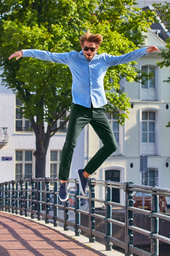 Lakes * The Longs dark green stretch cotton men's trousers | MR MARVIS